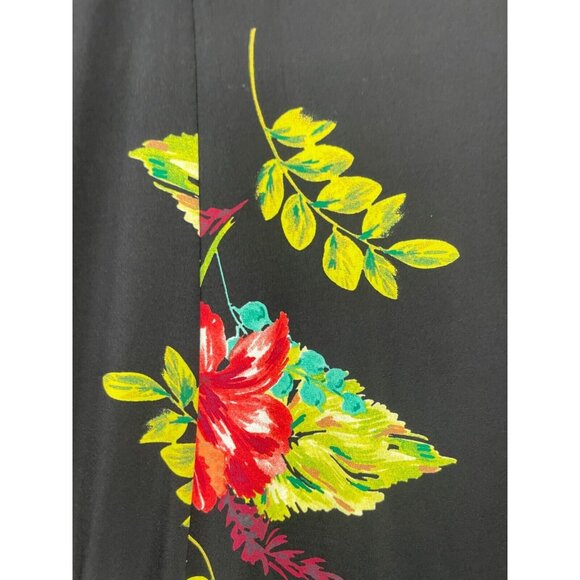 Susan Graves Sundress Women's Medium Black Floral Polyester Stretch Sleeveless - Picture 5 of 14